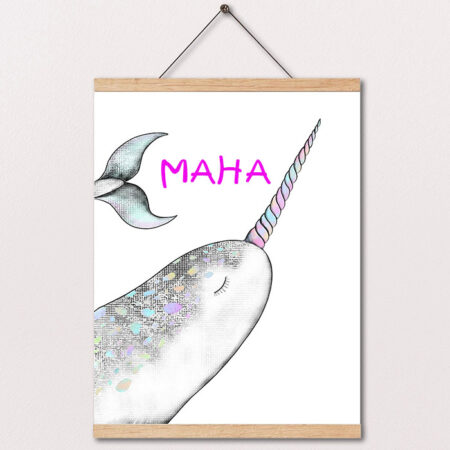Personalized Unicorn Leather wall picture
